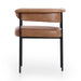 Chaps Saddle Side Minimalist yoke-back dining chair in Light Camel leather and black iron by Social Design Supply