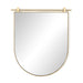 Chico small arch wall mirror with a vertical antiqued brass suspension bar