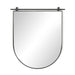 Chico small arch wall mirror with a vertical antiqued iron suspension bar