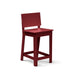 Chili Red durable all-weather HDPE material on the eco-friendly Square Bar Counter Stool