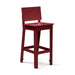 Chili Red durable all-weather HDPE material on the eco-friendly Square Bar Stool