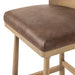 Cloris Swivel Bar Counter Stool Seat Palermo Cigar Leather Brown Cushion Solid Oak Wood Base 