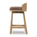 Cloris Swivel Bar Counter Stool Palermo Cigar Leather Brown Cushion Solid Oak Wood Base Side