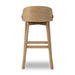 Cloris Swivel Bar Swivel Stool Palermo Cigar Leather Cushion on Solid Oak Wood Base Back View