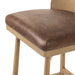 Cloris Swivel Bar Swivel Stool Palermo Cigar Leather Cushion on Solid Oak Wood Base Corner Detail