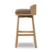 Cloris Swivel Bar Swivel Stool Palermo Cigar Leather Cushion on Solid Oak Wood Base Side View