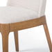 Close-Up Armless Bryce Dining Chair upholstered seat and tapered splayed legs, commercial dining chair design