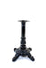 Black cast table base with fluted column, round top plate, and three decorative feet