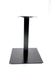 Pedestal table base with satin metal finish, slender column and flat square base
