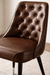 Close-up of smooth commercial-grade upholstery and heavy-duty 19-gauge steel frame on Brighton club chair