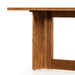 Close corner view Erie Bar Table in Smoked Oak with a chunky pedestal base and modern rustic design