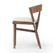 Close Side Buxton Armless Dining Chair in solid oak with a hand-wrapped paper rush back and Savile Flax seat