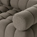 Outdoor sectional cushion detail in Alessi Fawn with rounded ends and stitched seams