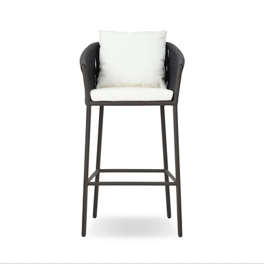 Commercial grade outdoor furniture, Porto rope-woven bar stool for restaurant patios and pool bars