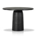 Contemporary Modern 42 inch Basil Cast Aluminum Outdoor Dining Table Round Front on White Background 
