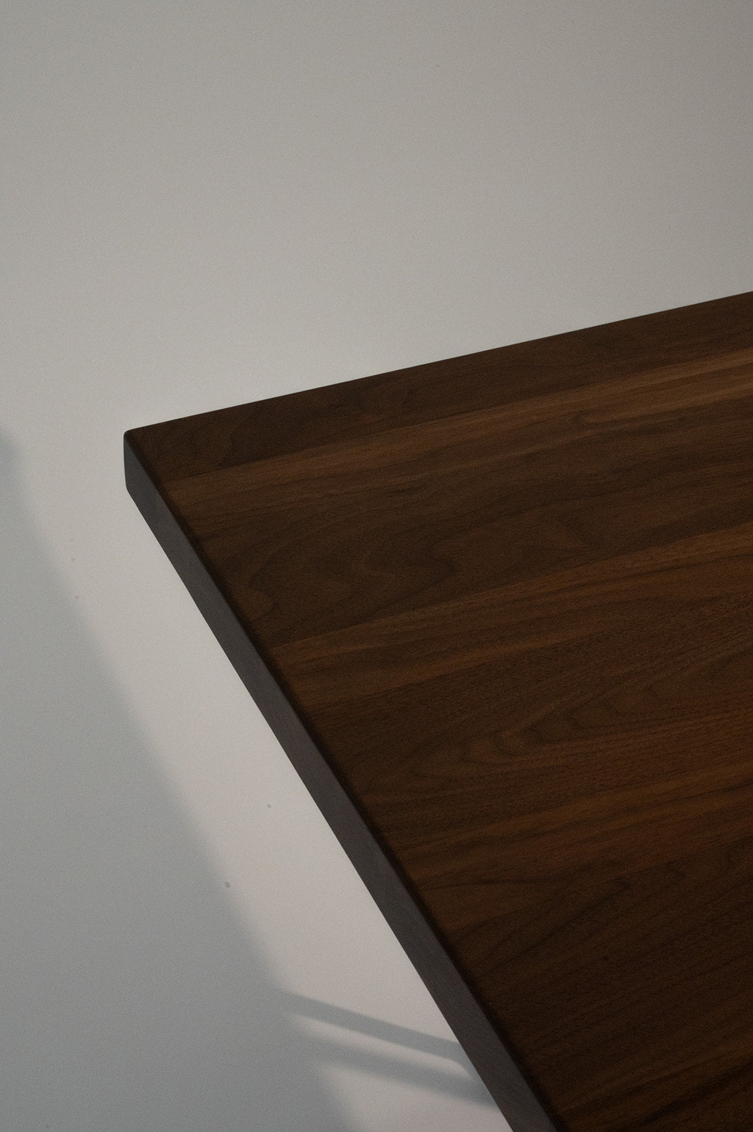 Corner Modern walnut butcher block table top with contract-grade wood construction