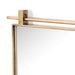 Corner detail Chico small square wall mirror with a vertical antique brass suspension bar