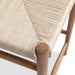 Vintage white woven back corner with rounded wood post on bar counter stool