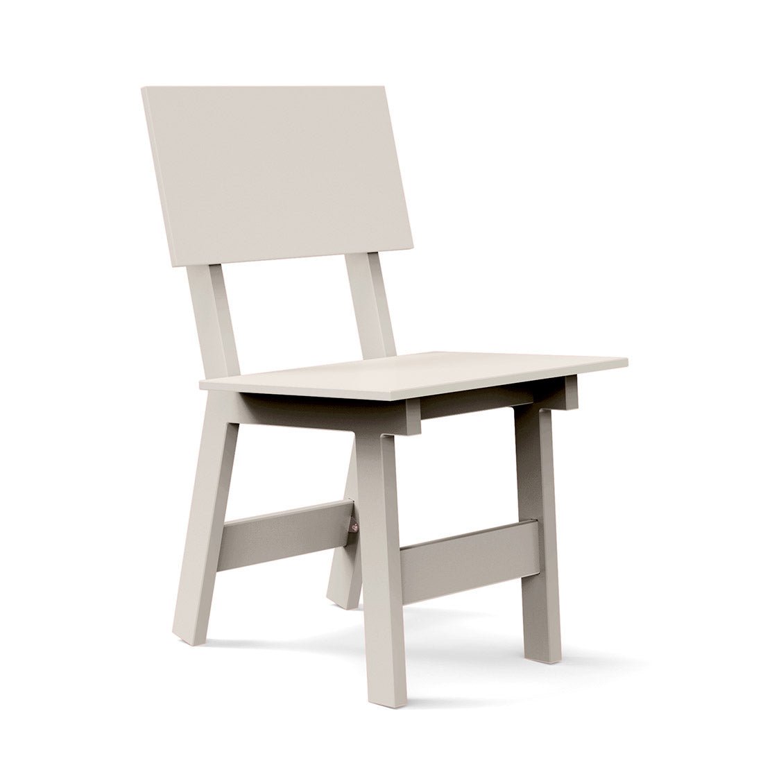 Cream white durable all-weather HDPE material on the eco-friendly Square Outdoor Dining Chair 