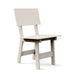 Cream white durable all-weather HDPE material on the eco-friendly Square Outdoor Dining Chair 