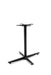 Black metal table base with central column and four spreader feet, top plate mount