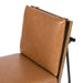 Cushion detail Crete Dining Chair with amber oak ladderback, black iron frame, and Sierra Butterscotch seat