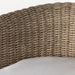 Detailed Vintage Natural woven wicker outdoor armchair with durable UV-resistant Olefin cushioning