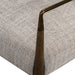 Close detail armchair Waldon Dining Chair in Toasted Ash with textured ivory upholstery and an architectural wood frame