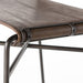 Detailed view Wharton Counter Stool featuring Distressed Brown faux leather and industrial steel legs