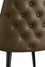 Brown Button tufted modern Club Chair featuring a low-slung performance upholstery seat and black silver metal legs with diamond pattern on a white background