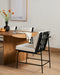 Dining Scene Crete Dining Chair with amber oak ladderback, black iron frame