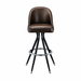 Front Fudge Brown Elise Bar Stool by Social Design Supply Co: A modern minimalist hospitality bar stool with soft upholstery and a clean silhouette for boutique and commercial restaurant interiors