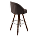 Fudge Brown Channeled King bar stool featuring pronounced vertical channeling and a deeply padded upholstered seat with a sturdy wood frame