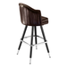 Fudge Brown Dublin Deluxe channel bar stool featuring deep vertical channeling and a refined upholstered seat with a sturdy black metal frame