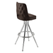 Fudge Brown Harley modern swivel bar stool featuring a slender metal frame and a smooth upholstered swivel seat with architectural lines