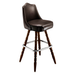 Fudge Brown Kensington Crown bar stool featuring a softly arched backrest and a cushioned upholstered seat with a steady wood frame