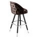 Fudge Brown Kingsley Tufted bar stool featuring deep button tufting and a generous plush upholstered seat with a sturdy black metal frame