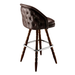 Fudge Brown Kingsley Tufted bar stool featuring deep button tufting and a generous plush upholstered seat with a sturdy wood frame