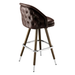 Fudge Brown Kingsley Tufted bar stool featuring deep button tufting and a generous plush upholstered seat with a sturdy wood metal frame
