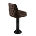 Fudge Coventry Bolted Floor-Mounted Bar Counter Stool with tufted vinyl detail and polished black pedestal base