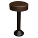 Fudge Tufted round modern bar stool featuring performance upholstery seat and black metal stand