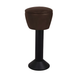 Fudge brown Regent bolted bar stool featuring a gentle upholstered seat and a permanent floor-mounted black base for dependable stability