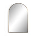 Georgina 21-inch arched wall mirror with a slender polished brass-finished aluminum frame