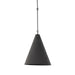 Grazia matte black plaster pendant light with antiqued iron hardware 
