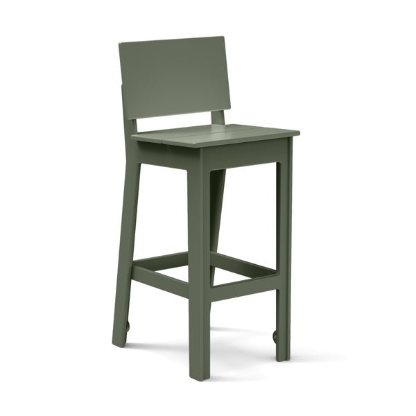 Green durable all-weather HDPE material on the eco-friendly Square Bar Stool