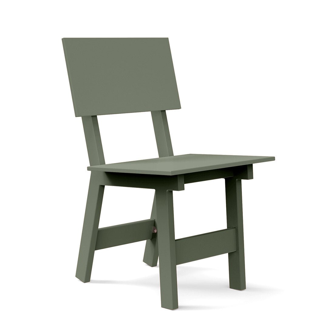 Green durable all-weather HDPE material on the eco-friendly Square Outdoor Dining Chair 