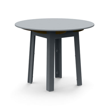 Grey durable all-weather HDPE material on the eco-friendly Fresh Air Outdoor Round Table