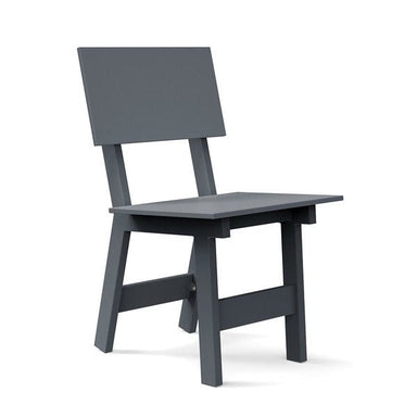 Grey durable all-weather HDPE material on the eco-friendly Square Outdoor Dining Chair 
