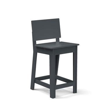Grey durable all-weather HDPE material on the eco-friendly Square Bar Counter Stool