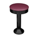 Hawthorne Bolted Floor-Mounted Counter Stool with a smooth round Maroon rouge vinyl seat and a black pedestal base